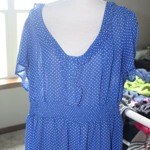 Torrid Blue and White Blouse